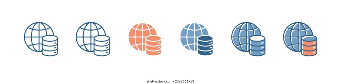 simple global database could storage server icon vector digital network system device tube cyberspace access symbol illustration