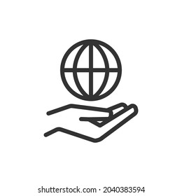 Simple global line icon. Premium symbol in stroke style. Design of global icon. Vector illustration.