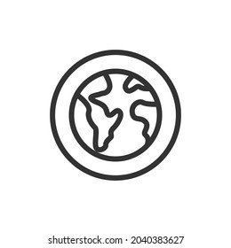 Simple global line icon. Premium symbol in stroke style. Design of global icon. Vector illustration.