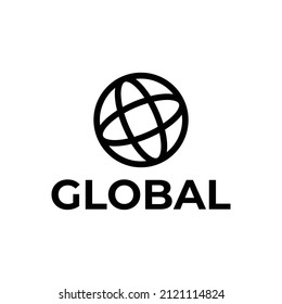 diseño de logotipo de línea global simple