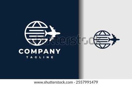 the simple globe airplane logo
