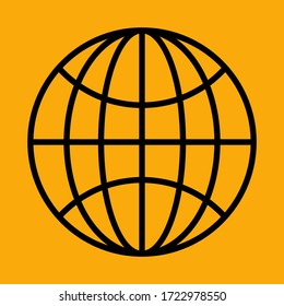 Simple globe design. globe design with outline style.
