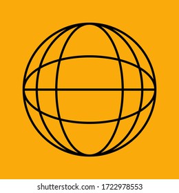 Simple globe design. globe design with outline style.