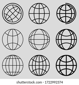 Simple globe design. set of globe icon.