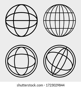Simple globe design. set of globe icon.
