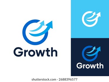 simple globe fast arrow logo design. abstract growth business finance icon vector concept	
