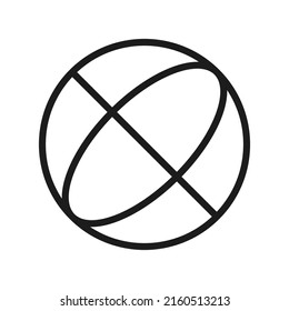 Einfaches Globus-Symbol einzeln auf weißem Hintergrund.