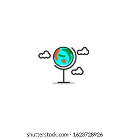 Simple globe icon template design