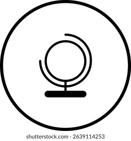 Simple globe icon vector illustration representing geography, education and worldwide connectivity