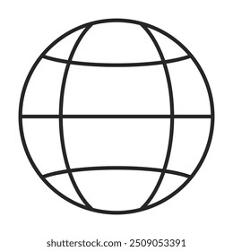 Globo simples para internet ou web icon line art vetor