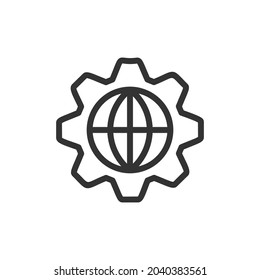 Icono simple de la línea de globo. Símbolo premium con estilo de trazo. Diseño del icono del globo. Ilustración vectorial.