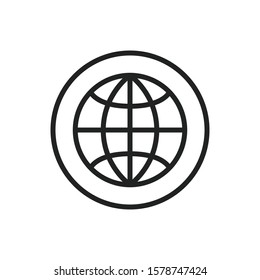 Simple globe line icon. Stroke pictogram. Vector illustration isolated on a white background. Premium quality symbol. Vector sign for mobile app and web sites.