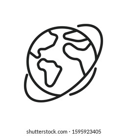 Icono de línea de globo simple. Pictograma de trazo. Ilustración vectorial aislada en un fondo blanco. Símbolo de calidad de Premium. Signo de Vector para App móvil y Sitios web.