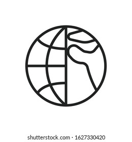 Simple globe line icon. Stroke pictogram. Vector illustration isolated on a white background. Premium quality symbol. Vector sign for mobile app and web sites.