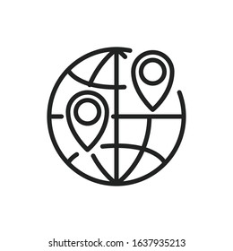 Simple globe line icon. Stroke pictogram. Vector illustration isolated on a white background. Premium quality symbol. Vector sign for mobile app and web sites.