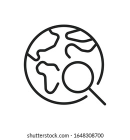 Simple globe line icon. Stroke pictogram. Vector illustration isolated on a white background. Premium quality symbol. Vector sign for mobile app and web sites.