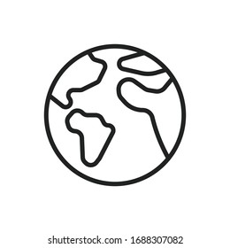 Icono simple de línea de globo. Pictograma de trazo. Ilustración vectorial aislada en un fondo blanco. Símbolo de calidad superior. Signo de vector para aplicaciones móviles y sitios web.