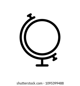 Simple globe. Linear icon, thin outline