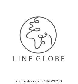diseño de círculo de logotipo de esquema de globo simple ilustración vectorial