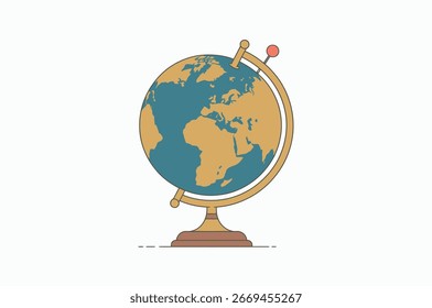A simple globe with a pin marking a location, perfect for travel-themed designs.