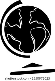 Simple globe silhouette, Back to school silhouette