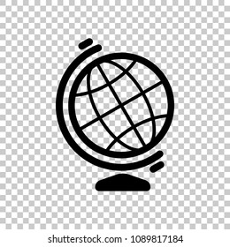 Simple globe symbol. Linear icon. On transparent background.