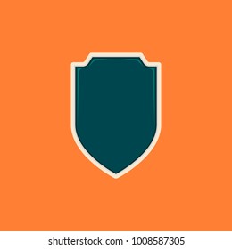 Simple glossy blank shield or insignia shape. Badge template for logo or any purposes
