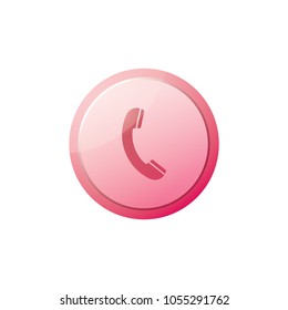 simple glossy button phone symbol 