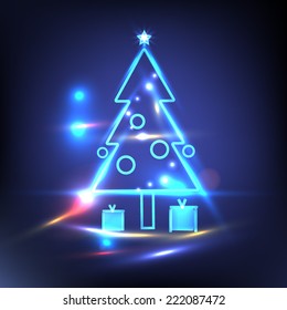 Simple glossy Christmas tree isolated on background