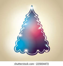 Simple glossy Christmas tree isolated on background