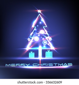 Simple glossy Christmas tree light isolated on background