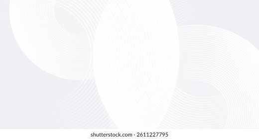 Simple glowing geometric lines on gray background. Modern shiny blue circle background abstract design