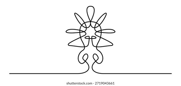 Bombilla brillante simple una línea dibujando Ilustración vectorial minimalista