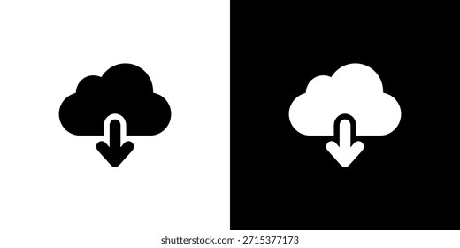 Ilustración de icono de conectividad de símbolo de datos de nube de Descarga de glifo simple