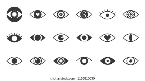 simple glyph eye icon, pixel perfect 