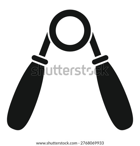 Simple glyph icon of a hand grip exerciser for strength training