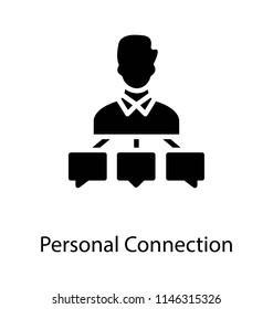 A simple glyph icon image of personal connection