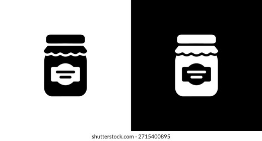 Einfache Glyphe Jam Jar Label monochromatisch isoliert Kochen Symbol