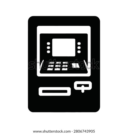 A simple glyph representing an automated teller machine for cash witrawal and deposit. Useful for finance and banking concepts.