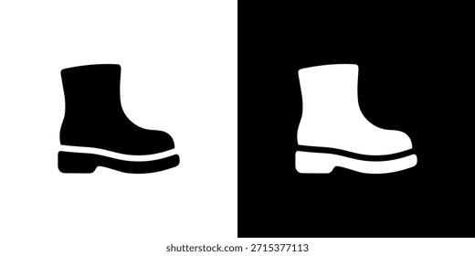 Simple Glyph Style Dual Boot Footwear Footgear Fashion Element Illustration