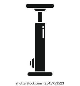 Vetor de glifo simples mostrando uma bomba de bicicleta com sua alça levantada, ilustrando o conceito de pneus infláveis
