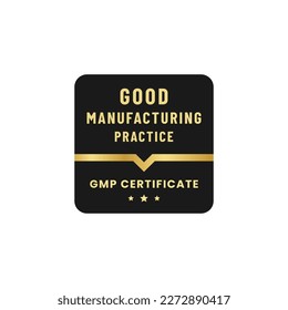 Simple GMP certified label or gmp certified mark vector isolated in flat style. Good Manufacturing Practices. Gmp certified logo for food products that require a certificate. Gmp seal vector isolated.