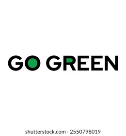 simple Go green text typography vector illustration message art logo