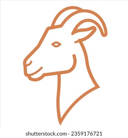 Simple goat animal vector icon