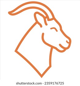 Simple goat animal vector icon