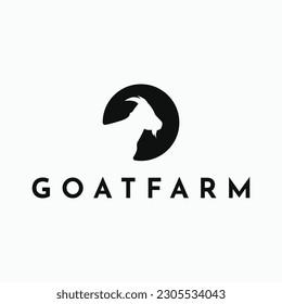 Idea de diseño del logotipo del vector de la granja de cabra simple