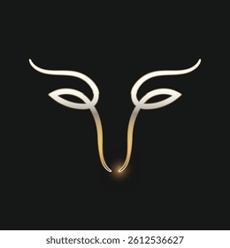 Simple goat head line logo brand template
