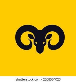 simple goat head logo and stylish silhouette. editable and easy to custom