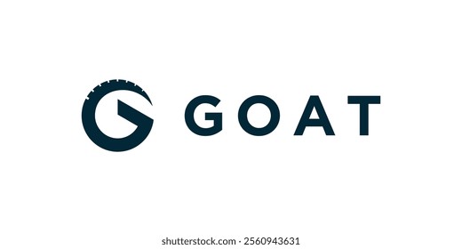 Simple goat horn logo, G letter and goat horn logo