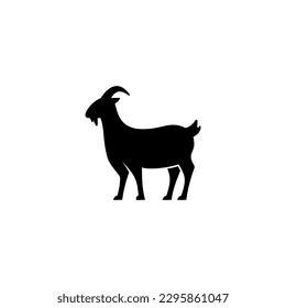 simple goat icon illustration vector, goat silhouette